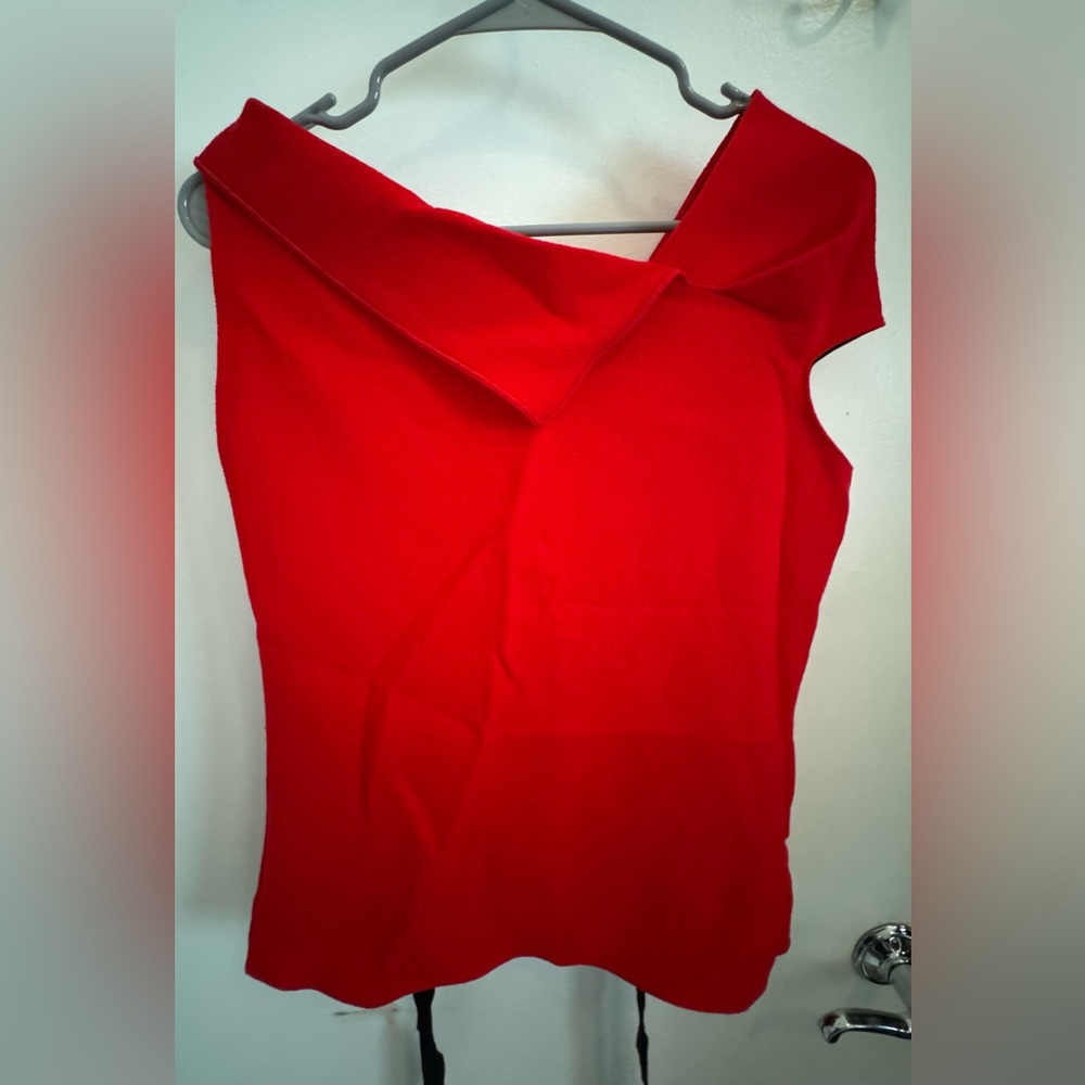 Roland Mouret Vibrant Red Asymmetrical top.